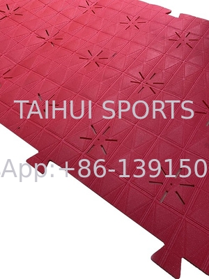 10 MM Tanah Lapis sintetis Tanah Lapis Shock Pad Dengan Lubang Bunga Matahari Untuk Rumput Buatan