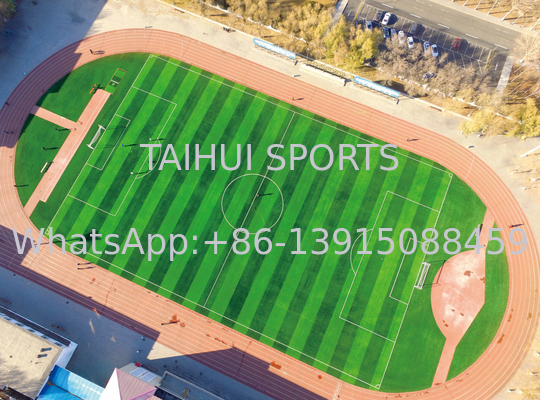 16800 Density Eco Friendly Artificial Grass Mudah Dipasang 30mm 50mm rumput luar untuk kebutuhan lapangan olahraga