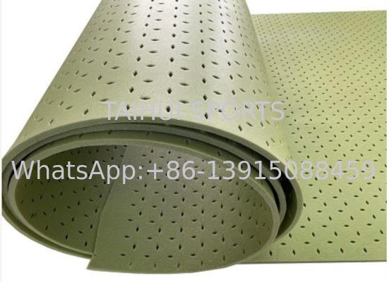 Tahan kimia yang sangat baik Diamond-Pattern Shock Pad PE Foam Untuk Artificial Grass Sports Field Roll Package