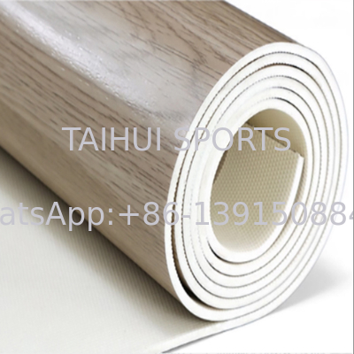 Lantai Olahraga Tahan Lama 3.5mm-8mm Ramah Lingkungan Modern dengan Motif Kayu untuk Lapangan Bola Basket/ Bola Voli/ Tenis Meja/ Bulu Tangkis/ Pickleball