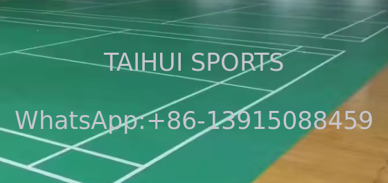 Lantai Olahraga Dalam Ruangan PVC Dalam Ruangan Tahan Aus Profesional Lantai Olahraga Sintetis Kustom