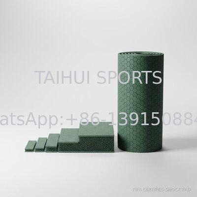 FIFA Certified Shock Pad Underlay dengan Desain Lubang Berlian untuk Perlengkapan Olahraga Rumput Buatan Panjang Disesuaikan