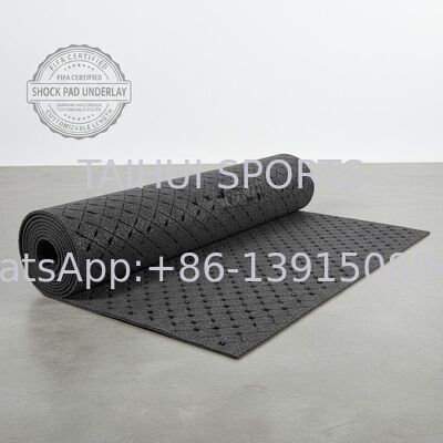 FIFA Certified Shock Pad Underlay dengan Desain Lubang Berlian untuk Perlengkapan Olahraga Rumput Buatan Panjang Disesuaikan