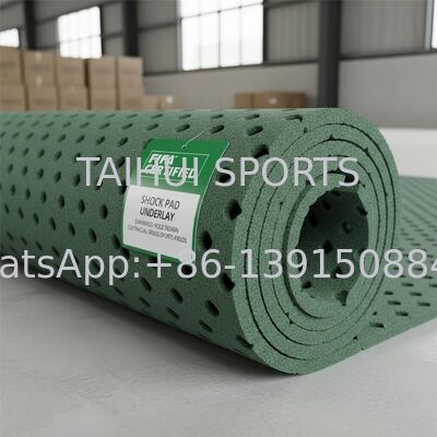FIFA Certified Shock Pad Underlay dengan Desain Lubang Berlian untuk Perlengkapan Olahraga Rumput Buatan Panjang Disesuaikan