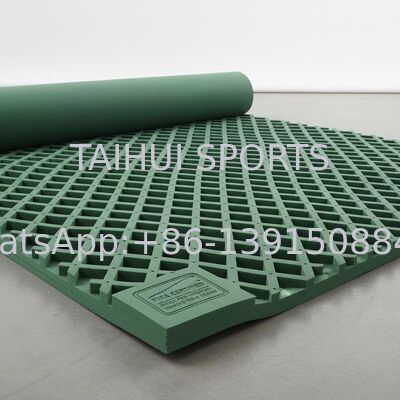 FIFA Certified Shock Pad Underlay dengan Desain Lubang Berlian untuk Perlengkapan Olahraga Rumput Buatan Panjang Disesuaikan