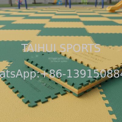 Mat Keamanan Interlocking Busa PE dengan Ketebalan 10-100mm dan HIC & CFH Terjamin untuk Alas Kejut Taman Bermain