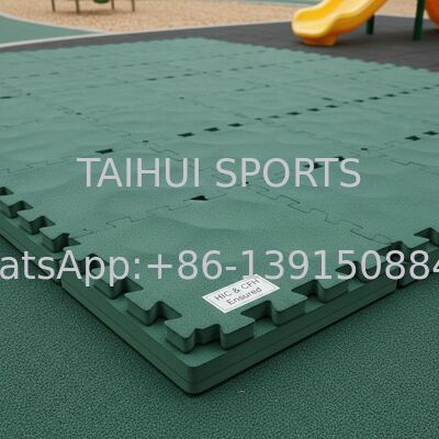 Mat Keamanan Interlocking Busa PE dengan Ketebalan 10-100mm dan HIC & CFH Terjamin untuk Alas Kejut Taman Bermain