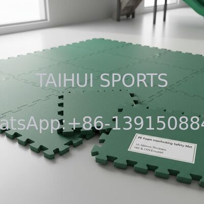 Mat Keamanan Interlocking Busa PE dengan Ketebalan 10-100mm dan HIC & CFH Terjamin untuk Alas Kejut Taman Bermain