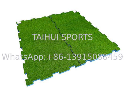 Bantalan Puzzle Taman Bermain Penyerap Guncangan Teruji HIC/CFH 30-80Mm dengan Bantalan Puzzle Rumput Buatan Permeabilitas Air Tinggi