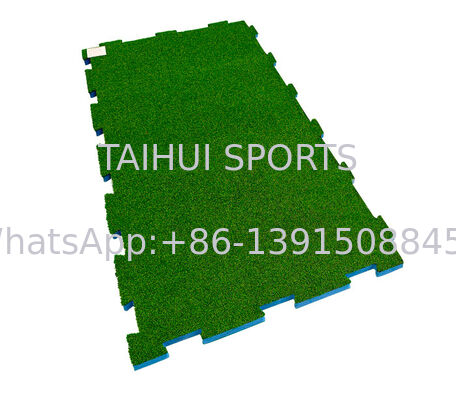 Bantalan Puzzle Taman Bermain Penyerap Guncangan Teruji HIC/CFH 30-80Mm dengan Bantalan Puzzle Rumput Buatan Permeabilitas Air Tinggi