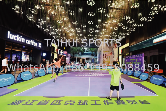 Lantai Olahraga Vinyl Gulungan Penuh Lantai Pickleball Ketebalan 2mm/2.5mm/3mm