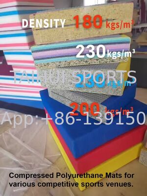 Event Grade Judo Mat 230kgs/m3 40mm Ketebalan PU Kulit Karate Training Mat Gulat Taekwondo Mat