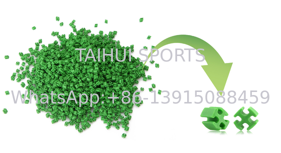 Tahan Cuaca Rumput Sintetis Mendasari Butiran Karet Daur Ulang Untuk Lapangan Sepak Bola