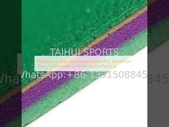 Professional Wear Resistant Indoor PVC Badminton Court Customized Synthetic Sports Flooring